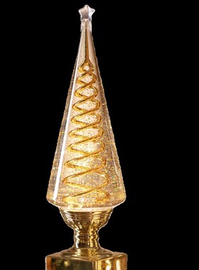 旋转圣诞树礼物家用玄关装饰水灯音乐盒摆件八音盒桌面客厅摆饰