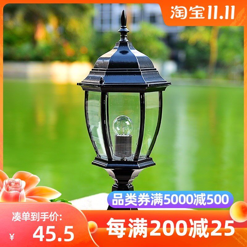 仿古围墙灯柱头灯庭院灯方形墙头灯门柱灯室外防水别墅花园大门灯