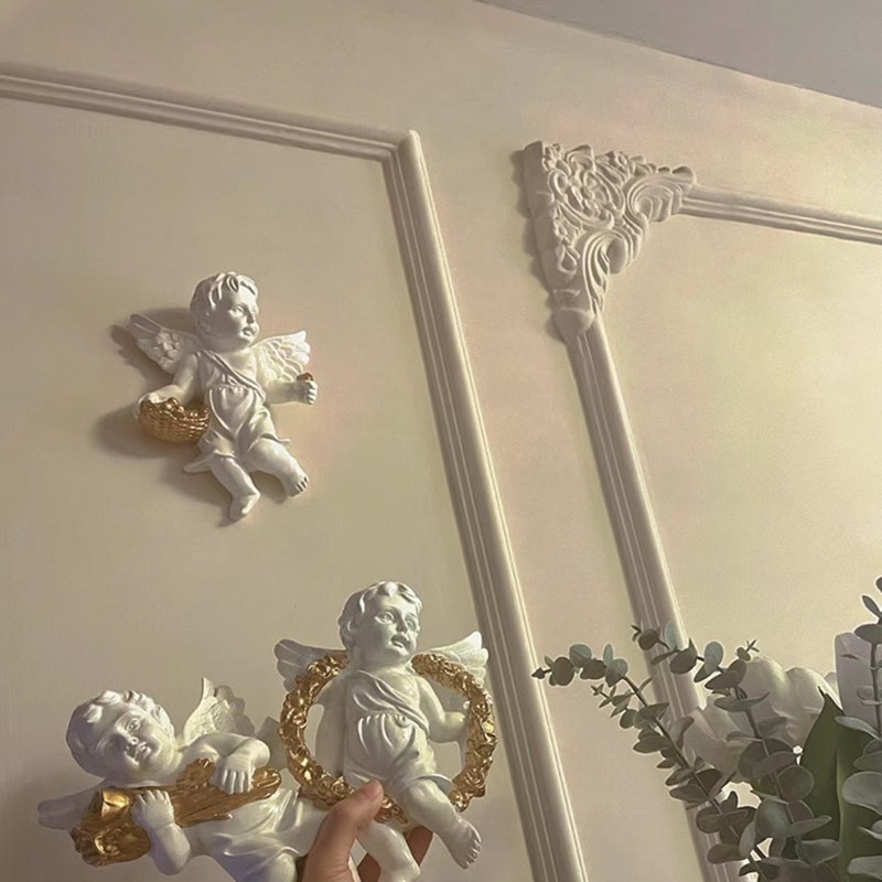 网红pu线条法式背景墙角花仿石膏线装饰条自粘相框边框软线条弧形