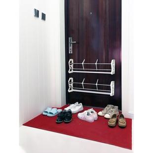 磁吸门上鞋架门后吸壁式免打孔粘贴双排浴室架门口小免钉拖鞋收纳