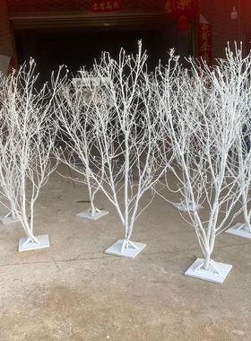 舞台道具干树枝枯枝白色许愿树橱窗枯枝杆树仿真婚庆路引树枝装饰
