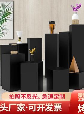 烤漆展台手办橱窗展台展会黑色展示台架工艺品展示柜模特底座地台