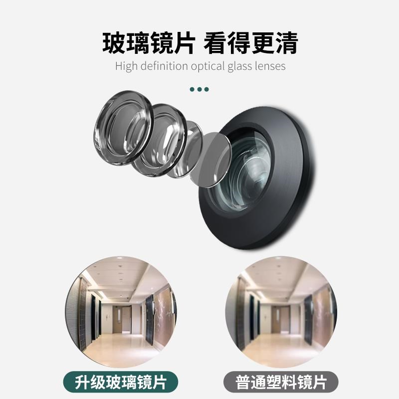 酒店宾馆猫眼防盗门通用防盗防窥入户门猫眼金属堵孔高清玻璃门镜