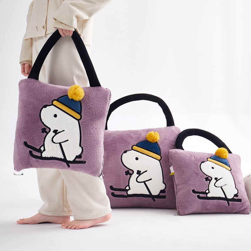 双面绒加厚保暖抱枕被子两用汽车上靠垫二合一办公室午睡枕头新冬