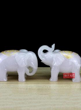 大象摆件一对招财吉祥如意平安小象工艺品乔迁新居礼品客厅装饰品