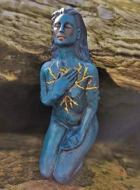 跨境新品自我治愈系列女神雕塑树脂工艺品家居摆件装饰品女神雕塑