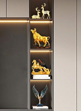 轻奢家居摆件组合套装客厅电视柜办公室鹿大象马牛摆件酒柜装饰品