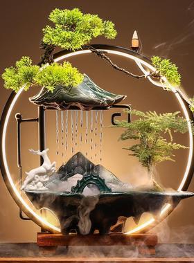 招财流水摆件创意喷泉家居玄关循环水客厅生财办公室桌面开 业礼