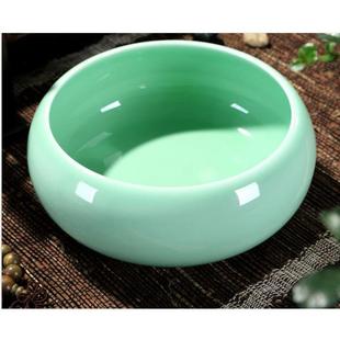 家用客厅中式 手绘青瓷烟灰缸大码 轻奢笔洗多功能茶台茶渣废水缸