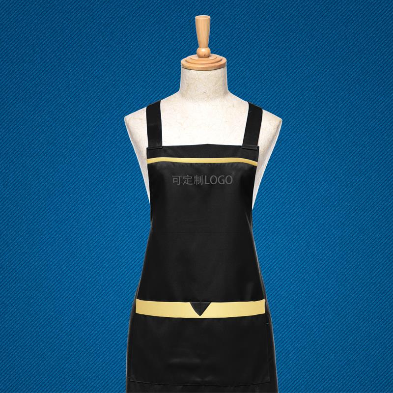 时尚韩版保洁家政服务厨房家用围裙工作服防油污围腰订制LOGO印字