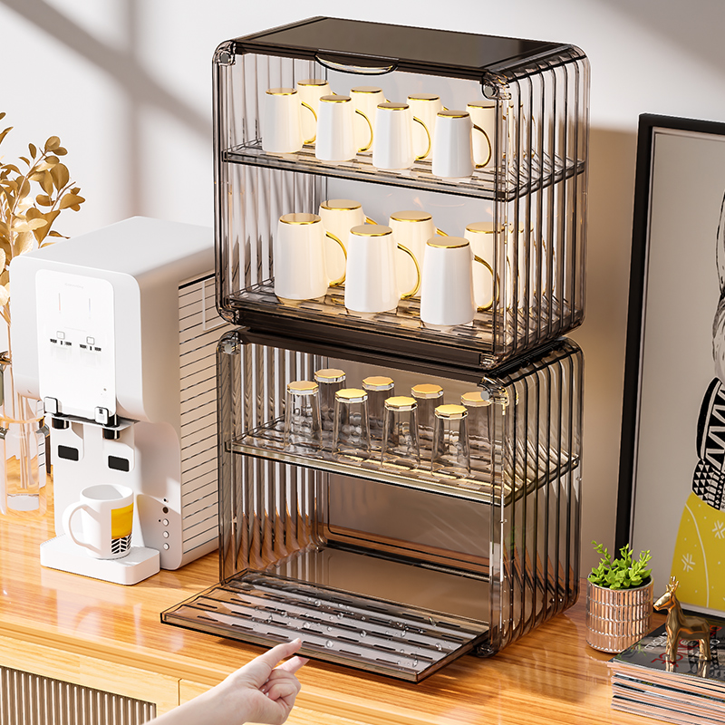 杯子收纳置物架茶杯茶具防尘杯架水杯沥水亚克力架子放咖啡储物盒