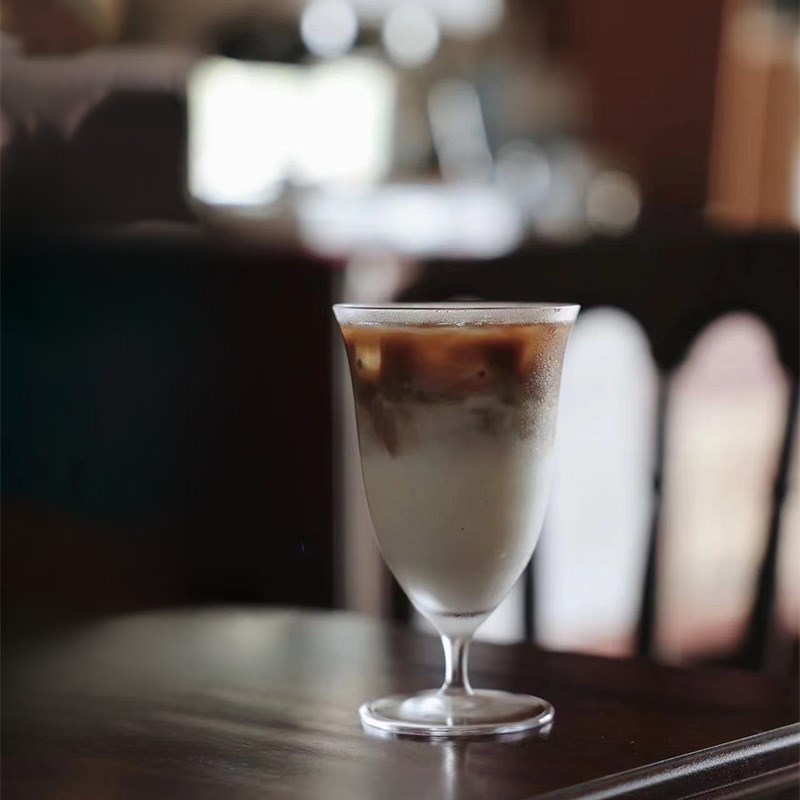 手工刻星轨水晶玻璃杯 日式高脚杯 刻花鸡尾酒杯 果汁咖啡杯
