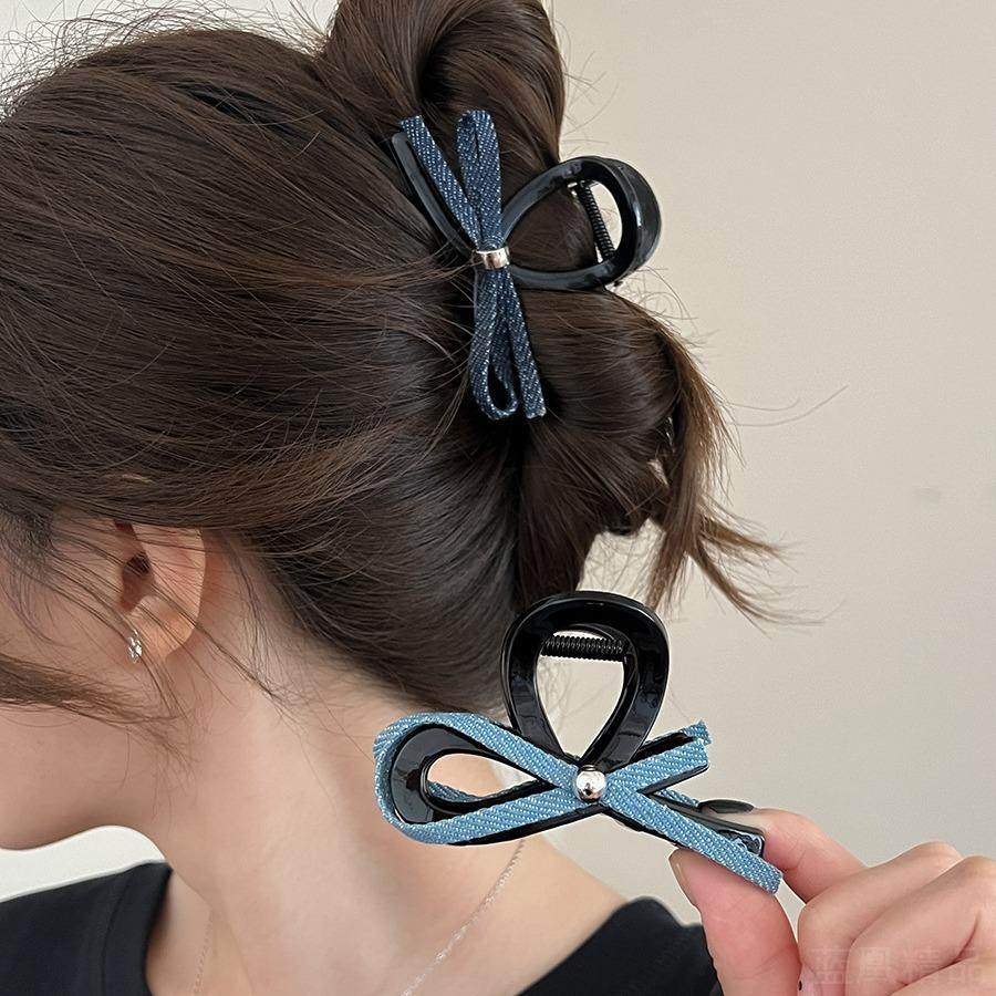 牛仔布艺结简约发抓夹刘海夹气质夹高级感鸭嘴夹发卡女刘海片,美发护发/假发,刘海片,淘宝优惠券,粉丝福利购,淘宝优惠卷