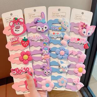 儿童草莓熊发夹碎发女孩后脑勺发饰宝宝夹子2023新款女童发卡头饰