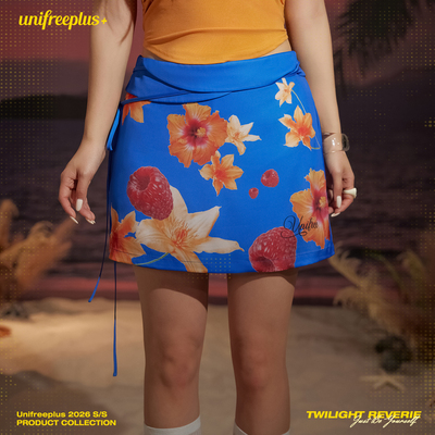 UNIFREEPLUS大码撞色印花半身裙