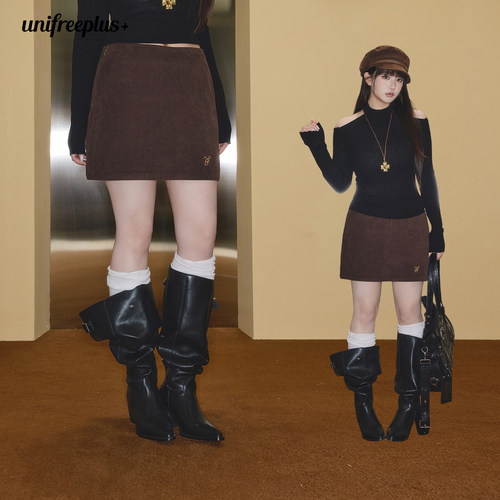 UNIFREEPLUS大码复古包臀半身裙