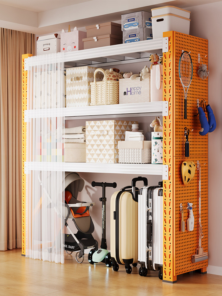 家用置物架落地多层货架阳台客厅一体靠墙超市快递杂物储物收纳架