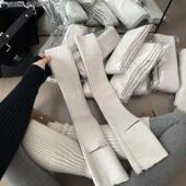 6色·简约ins纯色冬季 袜套厚实 102 新款 厚实保暖过膝踩脚袜套