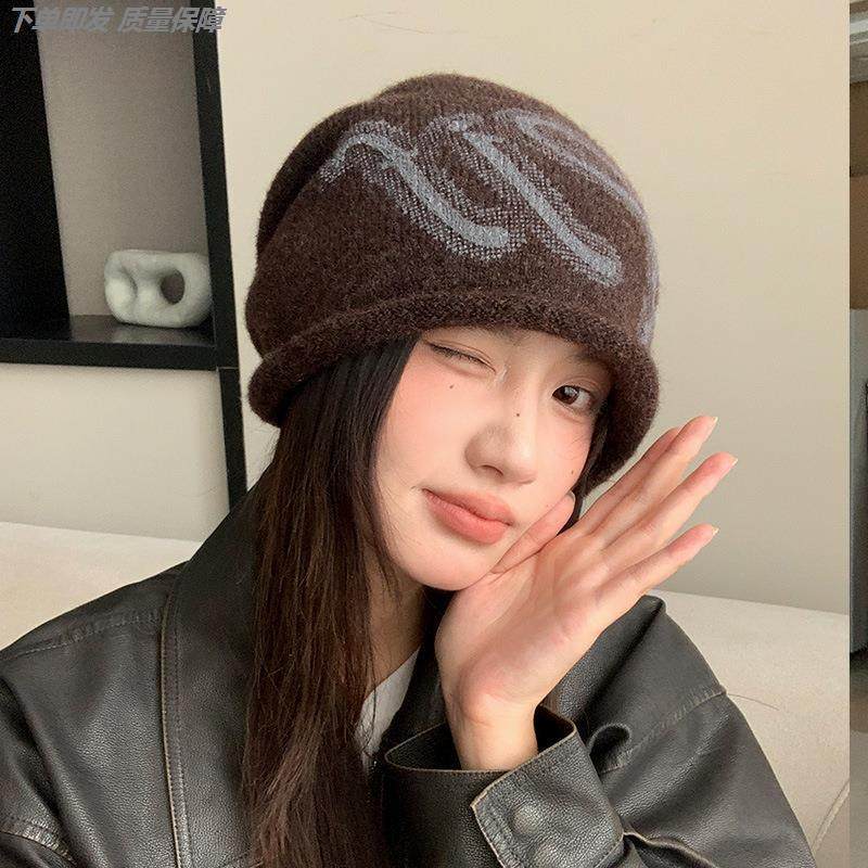 帽子女款堆堆帽秋冬保暖针织帽子