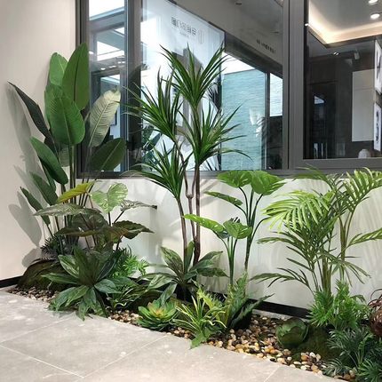 大型仿真绿植造景露营室内墙角办公室景观假植物橱窗家居装饰盆景