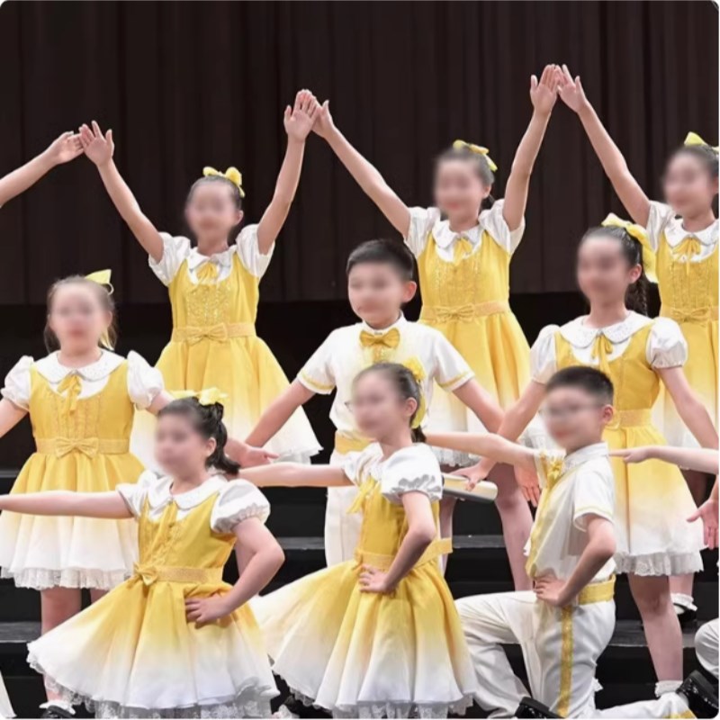 六一儿童合唱服j演出服男女童礼服中小学生大合唱团朗诵表演服装