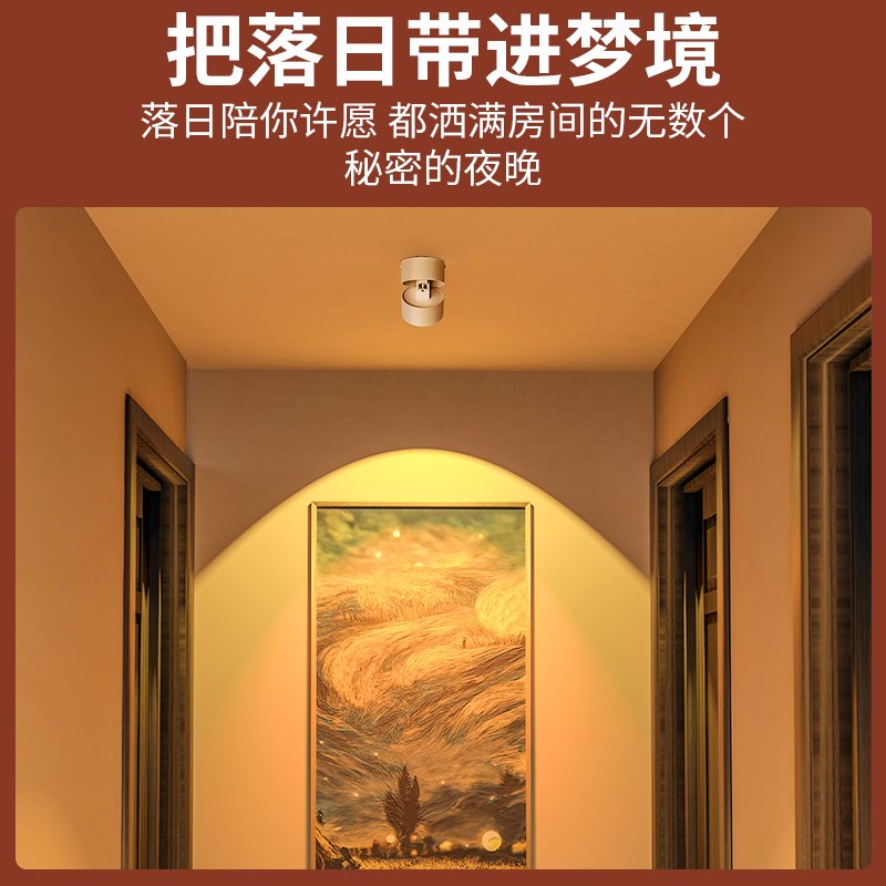 明装日不落射灯客厅家用背景墙玄C关小山丘商用嵌入式夕阳氛围灯