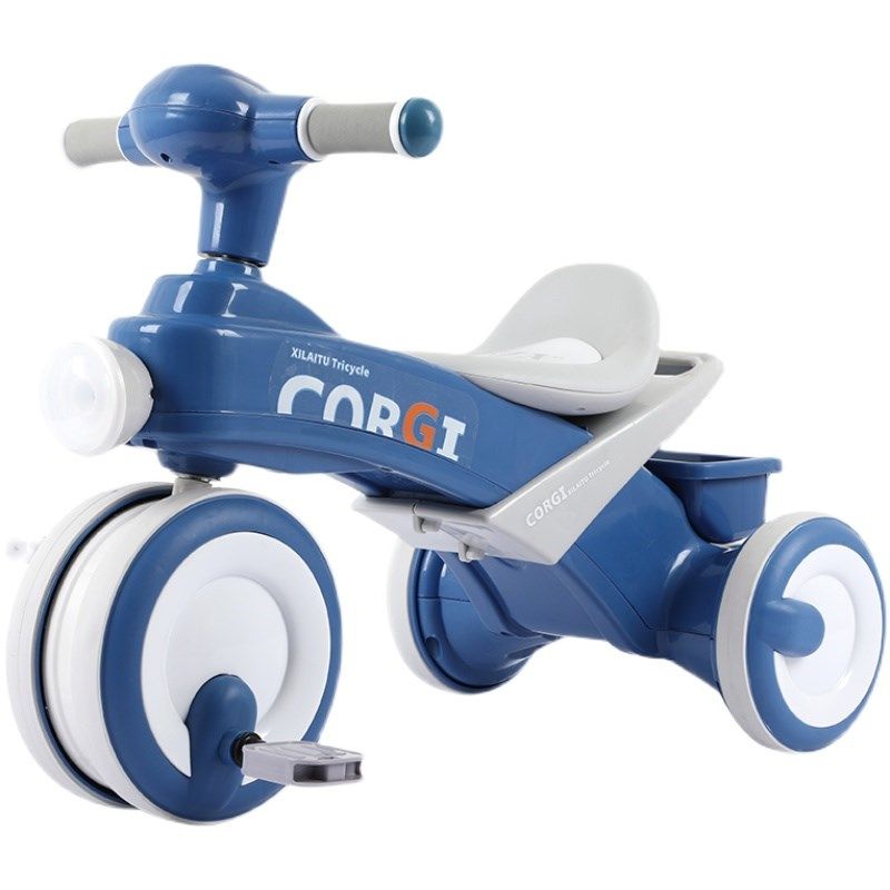 儿童三轮车宝宝骑行车2-8岁可坐防E侧翻轻便脚蹬车玩具推车滑行车