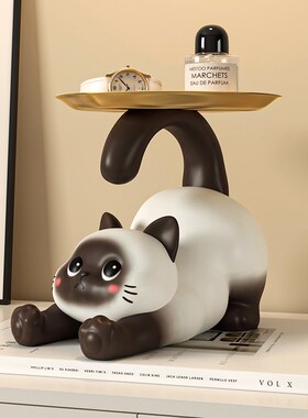 暹罗猫钥匙收纳玄关摆件家t居装饰品入户门口客厅鞋柜乔迁新居礼