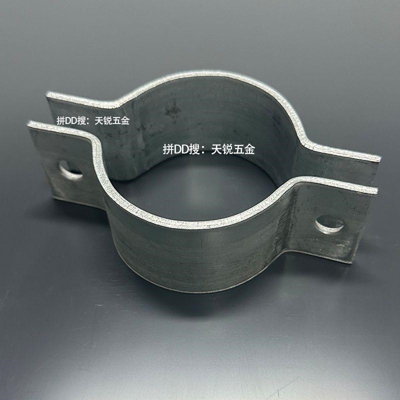 扁铁50*5电线 线杆抱箍镀锌管夹路灯杆半圆u型拉线 线管卡加 厚加