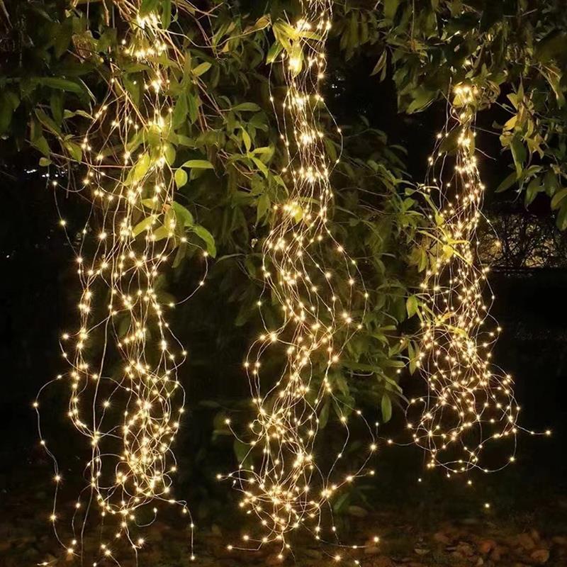 太阳能彩灯网红爆款小院装饰马尾灯铜线灯串氛围感挂树上的灯饰