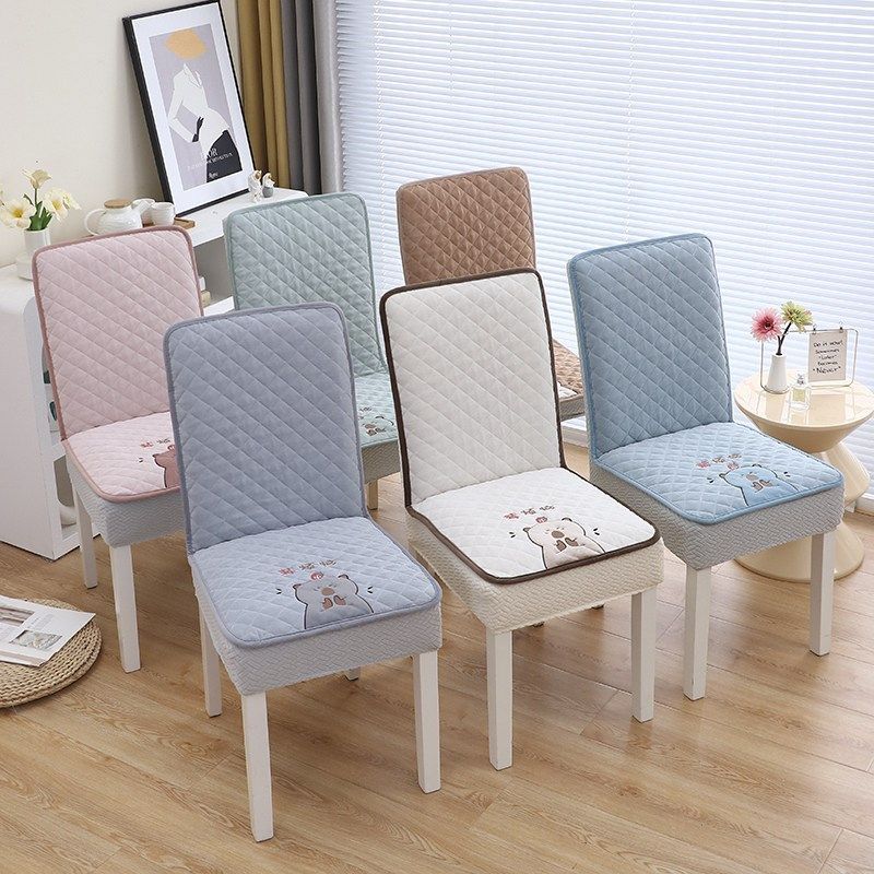 精选新款全包夹棉防滑套椅子套罩四季通用保护套坐垫靠背一体餐桌
