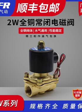 2W全铜常闭电磁阀水阀 油气阀 DC24V AC220V DN08 10 15 2W160-15