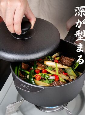 九铸18cm铸铁奶锅小铁锅炒锅一人食炖锅无涂层不粘平底电磁炉家用