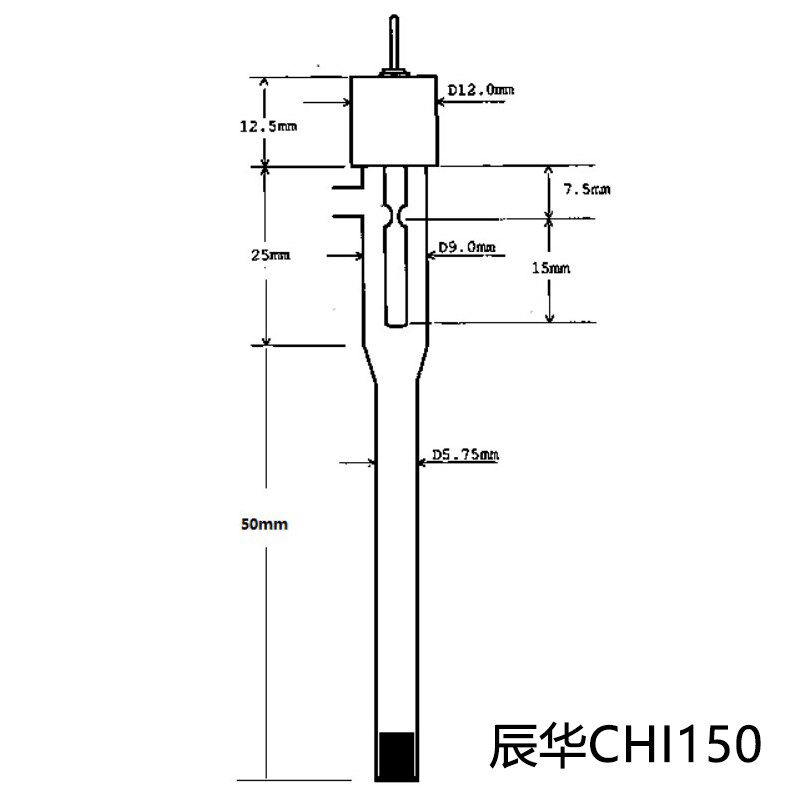 饱和甘汞参比电极SCE辰华CHI150R232中性体系三电极电化学加长款