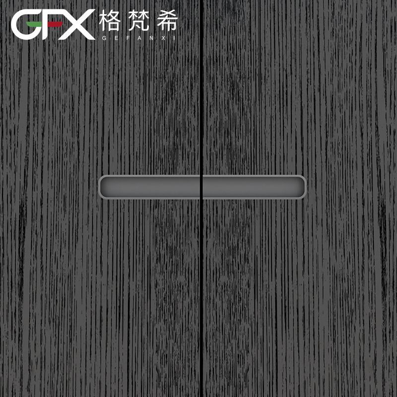 22/25板厚衣柜门隐形意式窄边拉手内嵌开槽隐藏高门暗扣黑色把手