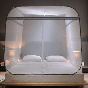 精选2021年新款蚊帐家用免安装蒙古包防摔儿童折叠夏天三开门拉链