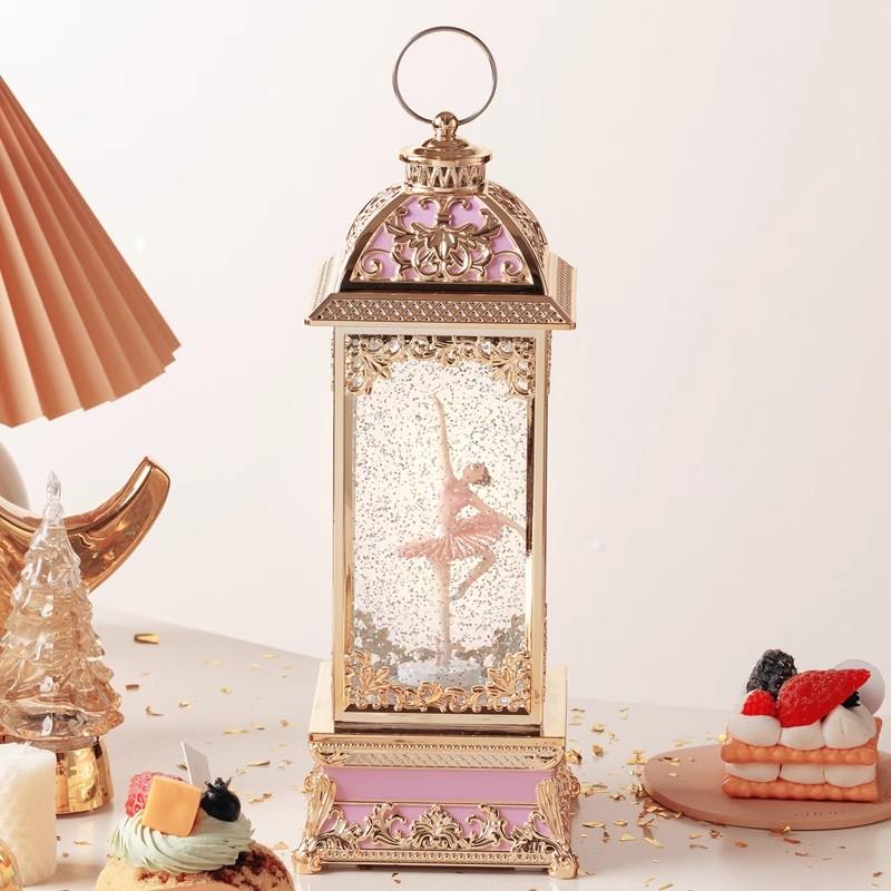 旋转音乐盒女生生日礼物八音盒跳舞芭蕾舞女孩飘雪儿童摆件新年