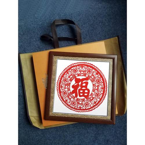 中国风手工剪纸窗花中式装饰画家居饰品客厅书房镜框挂画