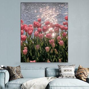 2025新款 画满钻客厅十字绣小幅点贴钻卧室现代饭厅 郁金香钻石画