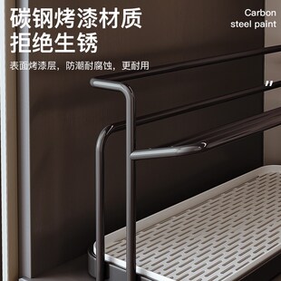 精选双层杯子收纳架餐桌台面水杯沥水架带托盘玻璃杯茶杯杯具置物