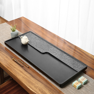 精选茶盘客厅家用石头轻奢现代高端办公室单独整块天然乌金石茶台