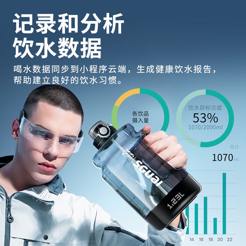 小水怪智能大容量吨吨桶夏季健身吸管水杯男女生运动水壶