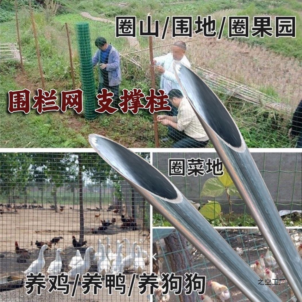 围栏立柱杆铁丝网铁管镀锌钢管空心圆管爬藤葡萄架支撑杆地桩管架