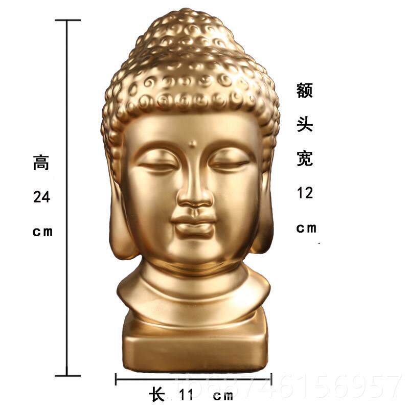新款陶释迦牟瓷家尼佛首饰品如来佛像带来财富和宝禅宗黄金佛首镇