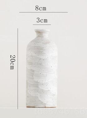 新款覆古创侘寂风白色意陶瓷花瓶玄关厅高级感插花客装饰培摆件水