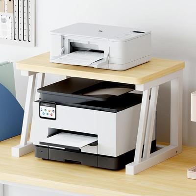 桌面上打印机置物架双层收纳整理小型办公文件家用多功能增高架子
