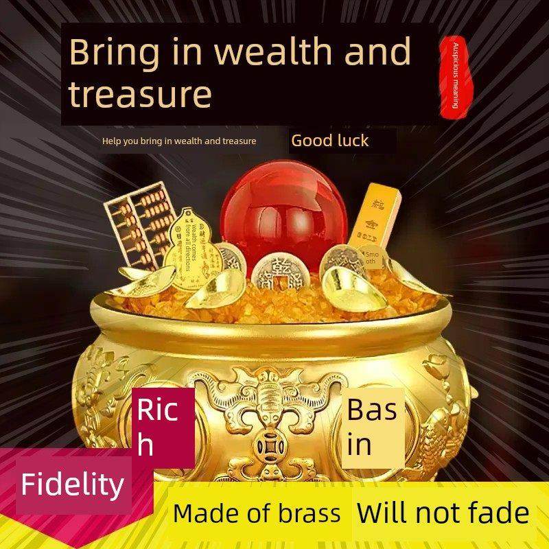 聚宝盆招财聚财摆件朋友开店开业送礼物轻奢高端摆件纯铜旺存钱罐,家居饰品,桌面摆件,淘宝优惠券,粉丝福利购,淘宝优惠卷