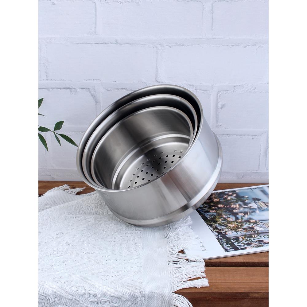 304不锈钢蒸笼家用加厚蒸格汤锅奶锅炒锅蒸架蒸屉16/18/20/24/30