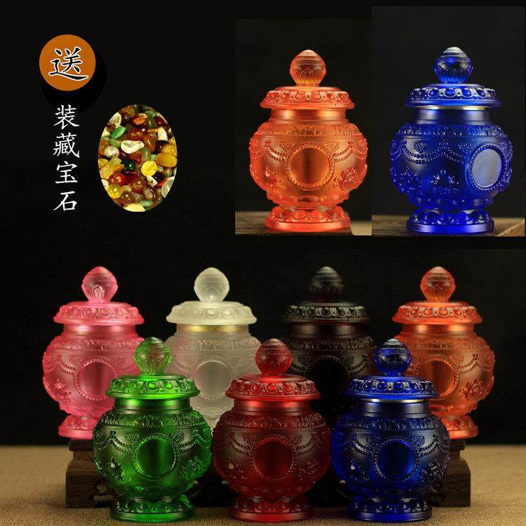 藏传供品法器 水琉璃宝珠玻璃宝瓶 如意宝八吉祥装藏宝瓶,家居饰品,装饰摆件,淘宝优惠券,粉丝福利购,淘宝优惠卷