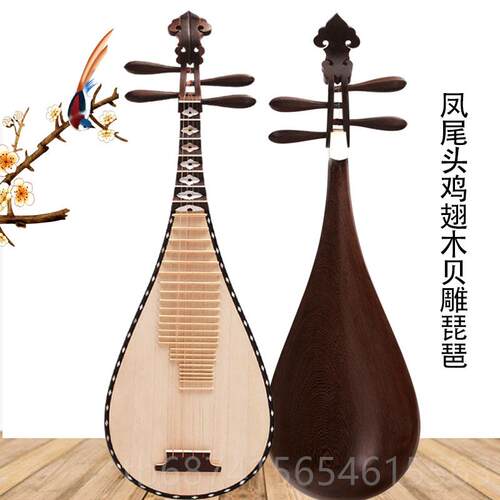正品民入人音琵琶琴儿童中号成琵琶琵初学者门红木花梨木 琵琶笆